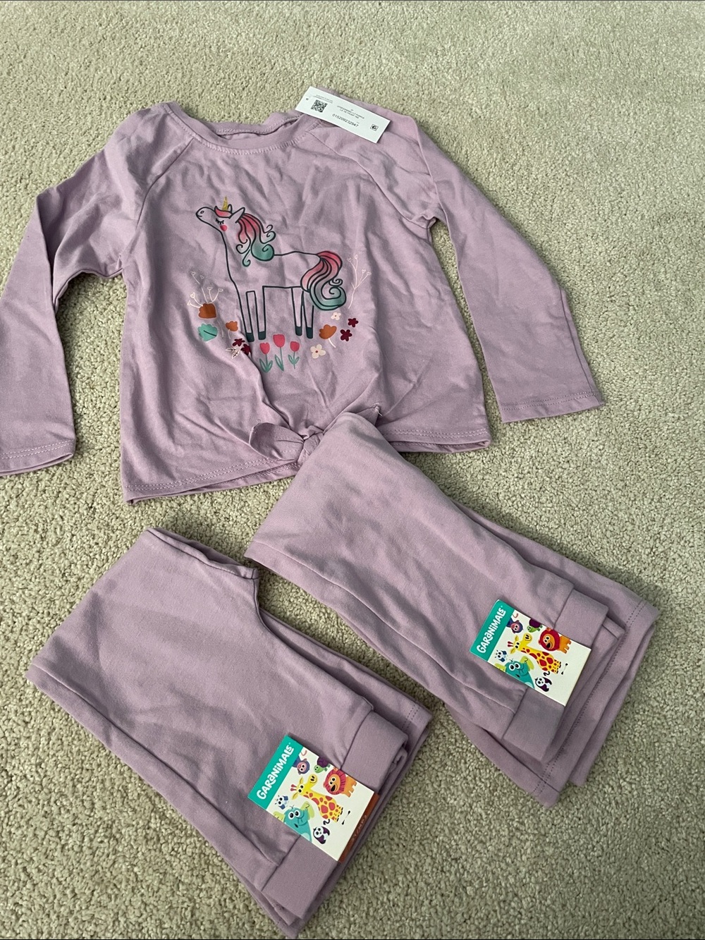 Garanimals Lavender Unicorn Tie-Front set